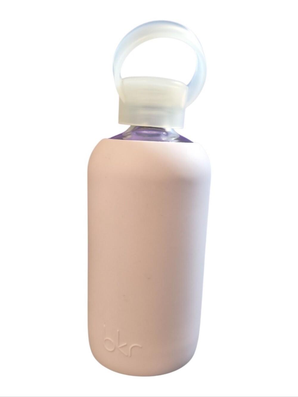 bkr Little Water Bottle in Tutu Pale Pink Silicone Sleeve with Loop Cap 16 Oz